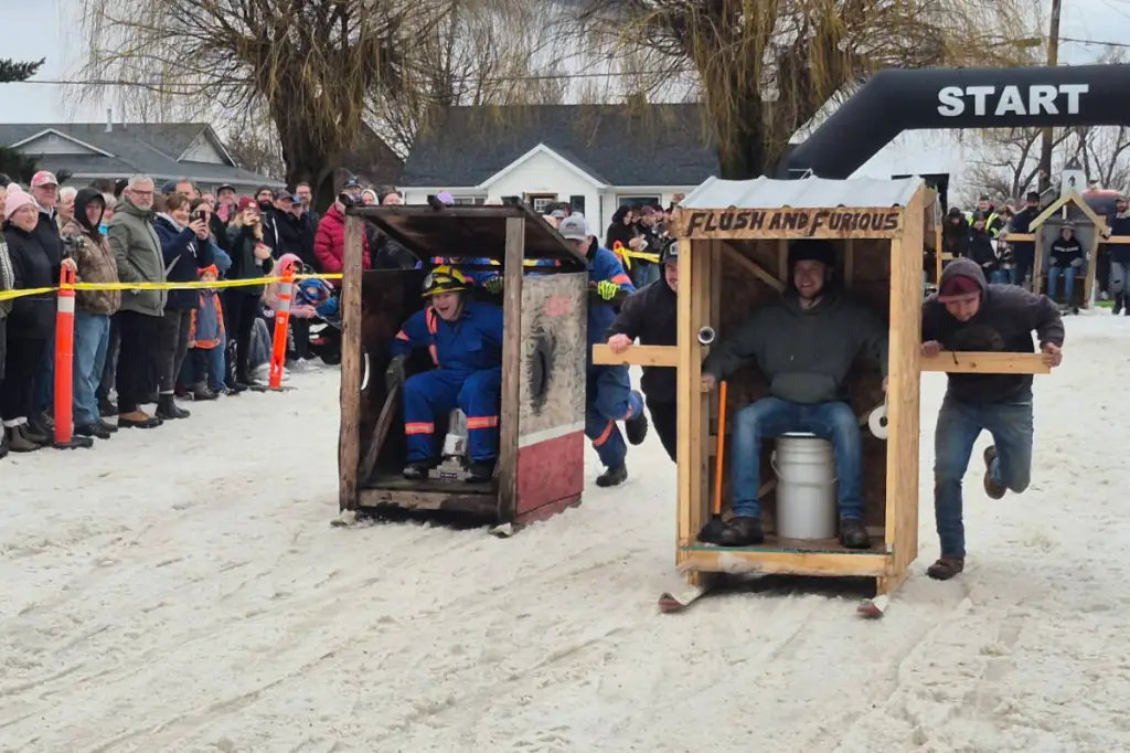 Winter blues flushed away at Lumby Outhouse Races